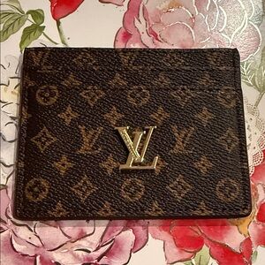 Fashion designer Brown classic Monogram Card Holder/Money Holder